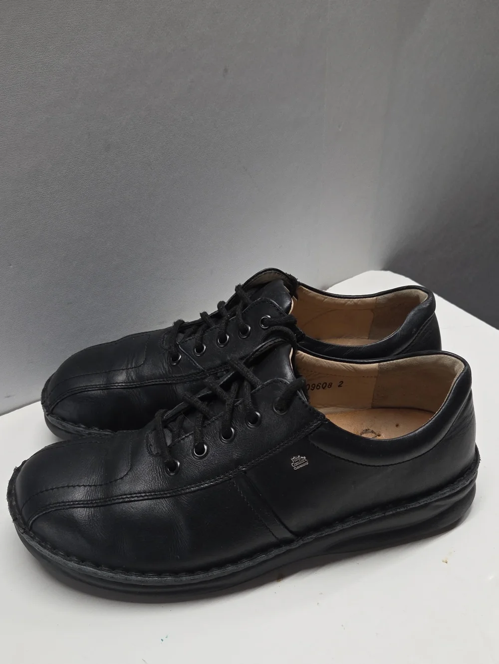 Finn Comfort Black Leather Lace-Up Oxford Derbys Size 8W